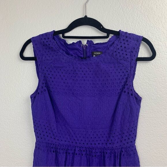 J. Crew Purple Sleeveless Eyelet Lace Dress - Picture 3 of 8